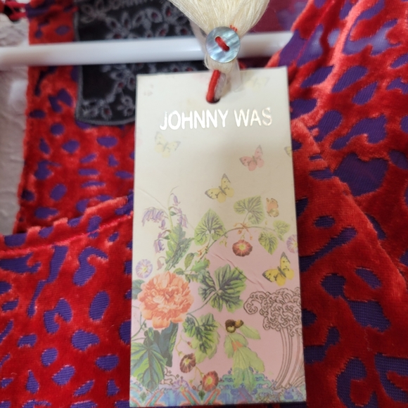 Johnny Was Doris Silk-Blend Mini Dress Deep Red Cheetah Print Women's Size Small - Picture 10 of 15